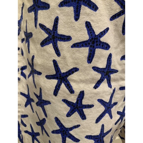 Kate Spade  Broome Street White w/ Blue Starfish Ankle Jeans, Size 31 - Picture 3 of 9